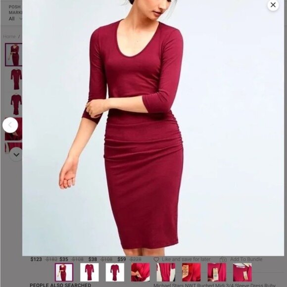 Blokecore gorpcore nostalgia earthy artisanal Michael Stars Sleeve Dress Size SP - Picture 1 of 6